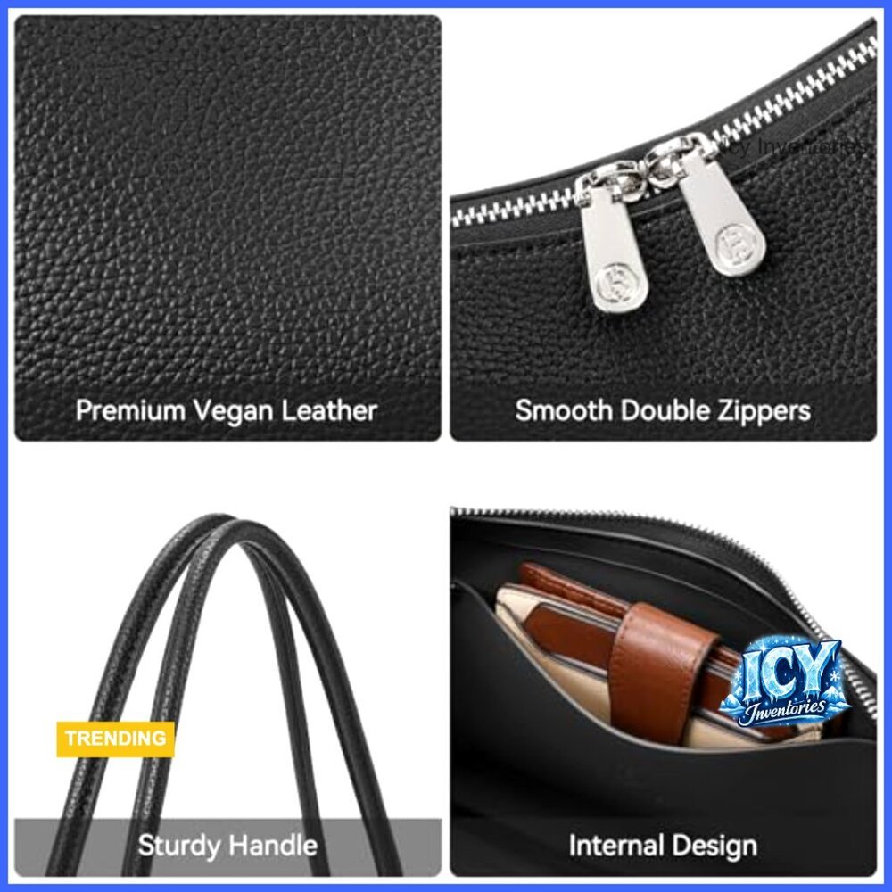 Small Vegan Leather Hobo Bag, Shoulder Purse with Recycled Material - Picture 5 of 7